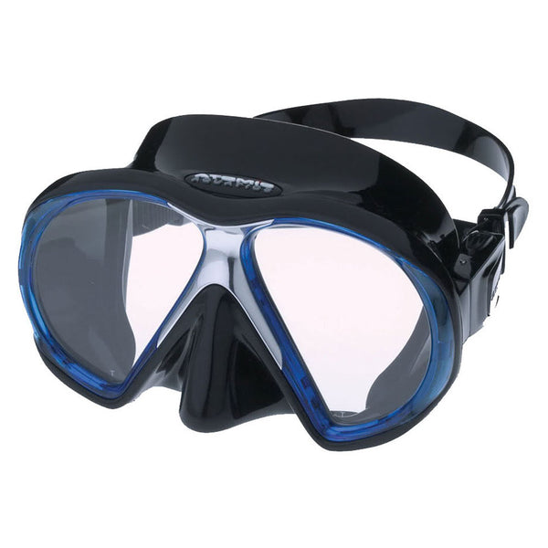 Used Atomic Aquatics SubFrame Black Skirt Dive Mask - Black / Blue, Regular Fit - DIPNDIVE