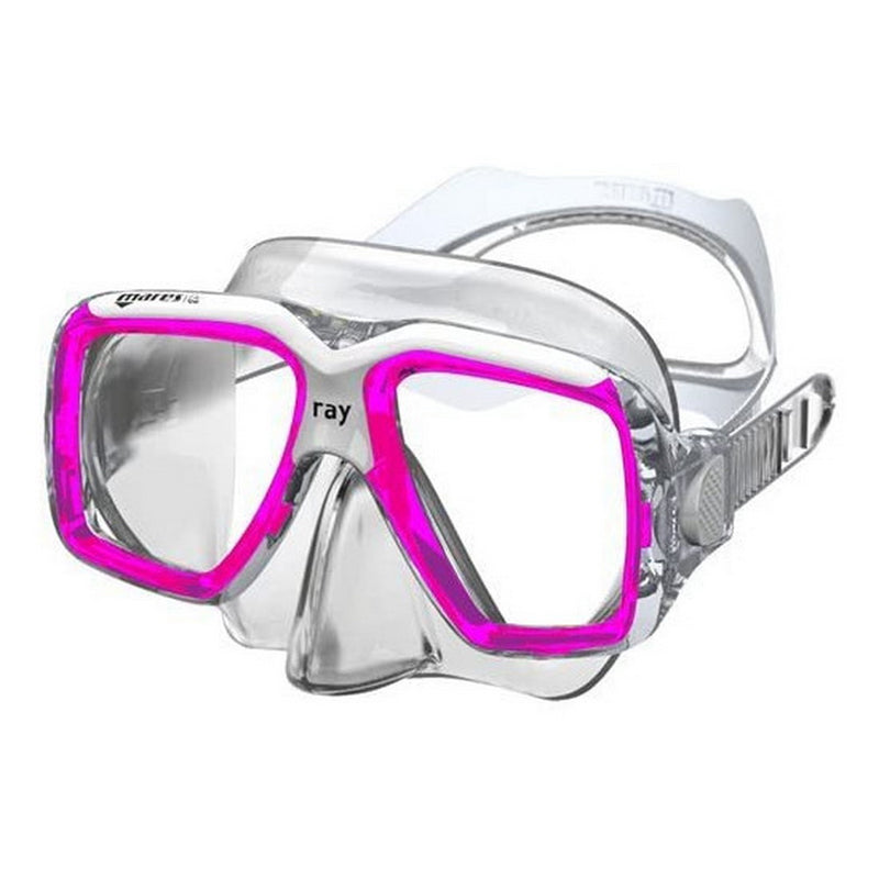Open Box Mares Adult Ray Scuba Dive Mask-Pink/White/Clear - DIPNDIVE