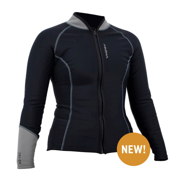 Open Box Akona AQ-Tec Long Sleeve Womens Rashguard, Size: Medium - DIPNDIVE