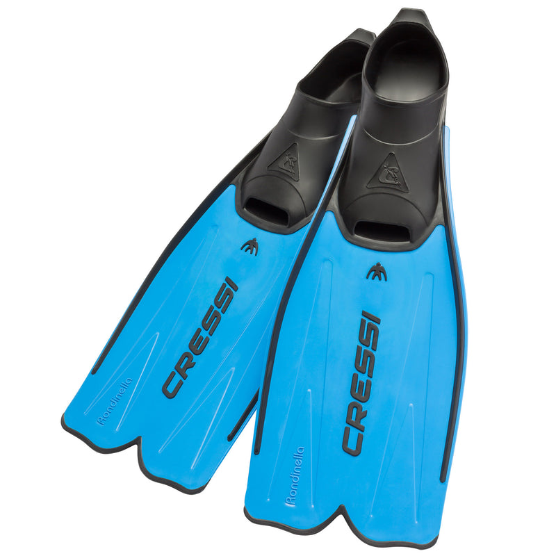 Open Box Cressi Rondinella Full Foot Fins - Blue, Size: 41/42 - DIPNDIVE