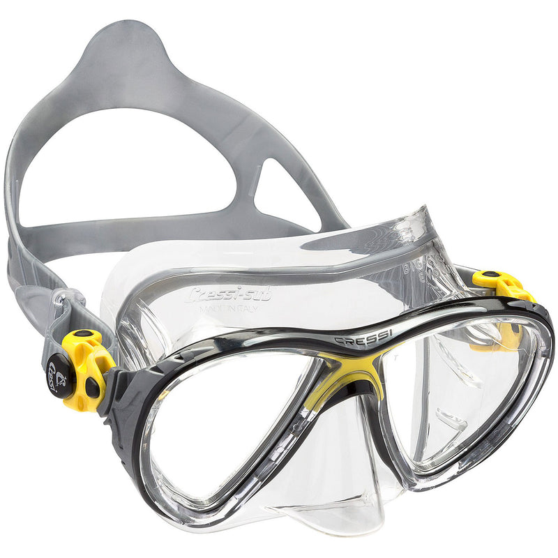 Open Box Cressi Big Eyes Evolution Crystal Adult Size Scuba Mask-Yellow / Black - DIPNDIVE