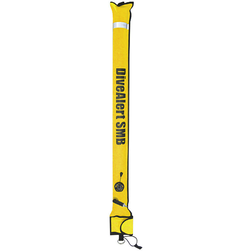 Used Dive Alert SMB Surface Marker Buoy Stainless Steel Inflation Nozzle DMB4SY - Yellow - DIPNDIVE