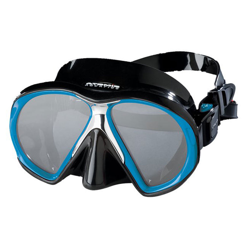 Used Atomic Aquatics SubFrame Black Skirt Dive Mask - Black / Royal, Regular Fit - DIPNDIVE