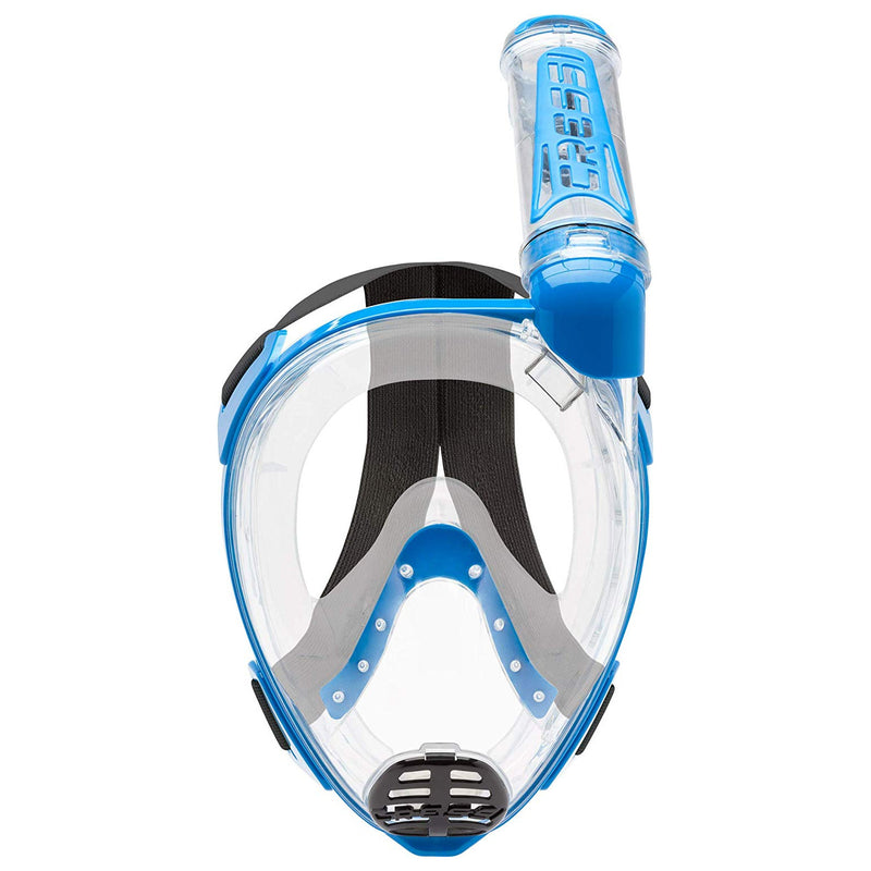 Used Cressi Duke Dry Full Face Mask, Clear/Blue, Size: Small/Medium - DIPNDIVE