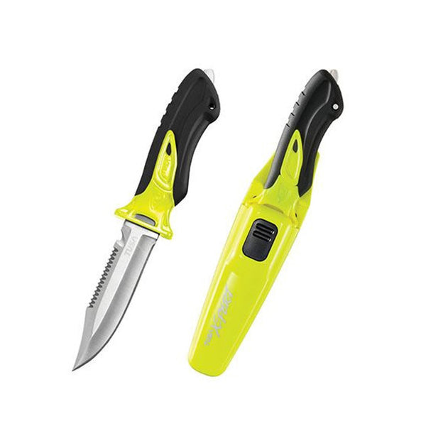 Open Box TUSA X-Pert II Drop Point Dive Knife - Flash Yellow - DIPNDIVE