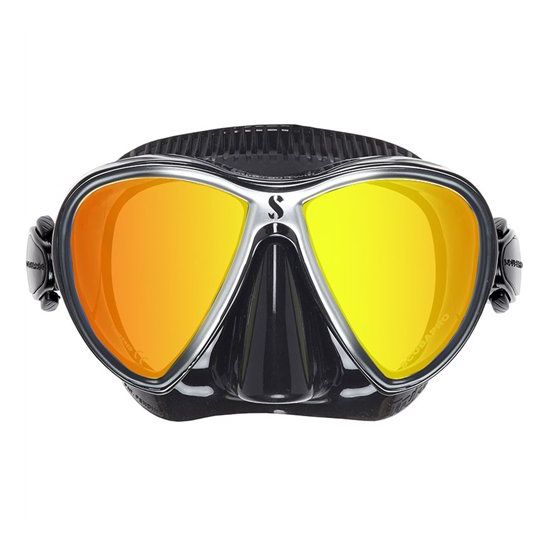 ScubaPro Synergy Trufit Twin Mirrored Lens Black Skirt Dive Mask - DIPNDIVE