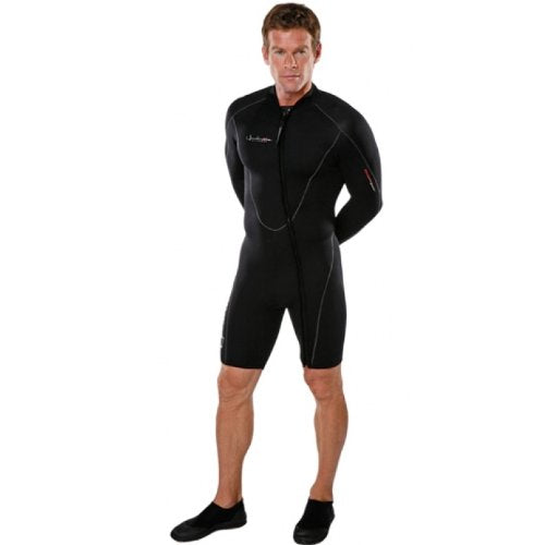 Used Henderson Man Thermoprene Long Sleeve 3mm Shorty / Jacket (Front Zip) Scuba Diving Wetsuit - XSmall - DIPNDIVE