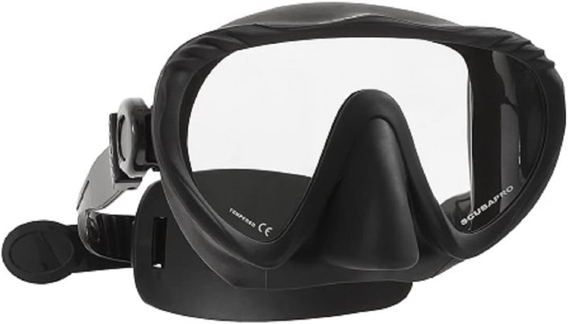 Used ScubaPro Ghost Dive Mask with EZ Open Strap - Black - DIPNDIVE