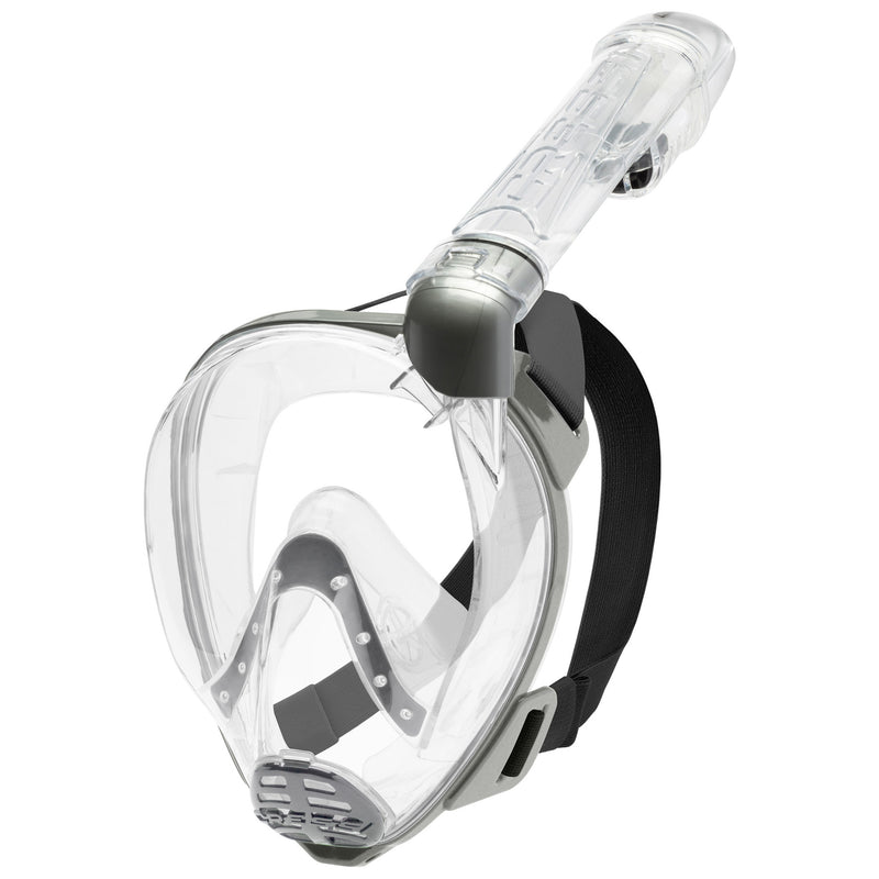 Open Box Cressi Baron Adult Snorkeling Full Face Mask - Clear/Clear, Size: Small/Medium - DIPNDIVE