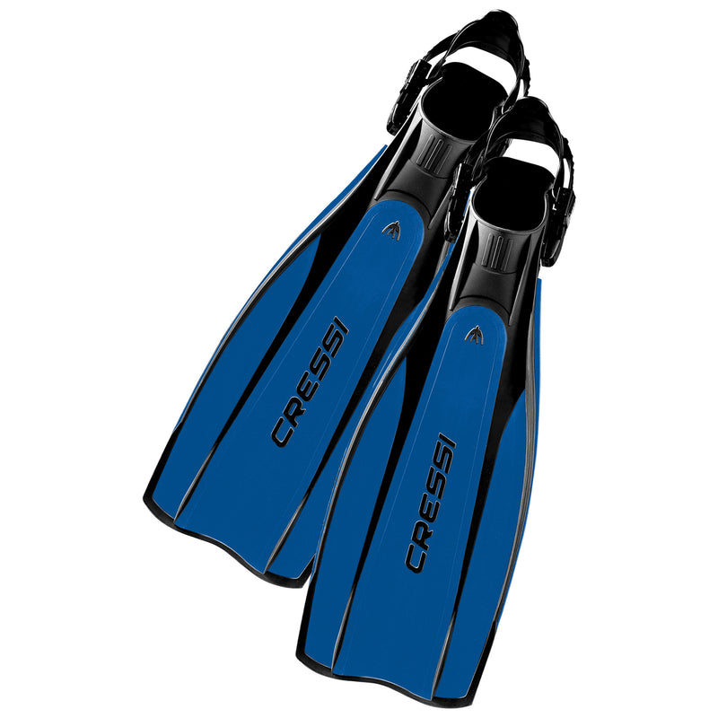 Used Cressi Pro Light Open Heel Scuba Dive Fins - Blue, Size: Small/Medium / M:6.5-8 / W:7.5-9 - DIPNDIVE