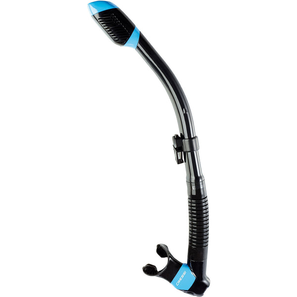 Open Box Cressi Supernova Dry Adult Size Snorkel-Black / Blue - DIPNDIVE