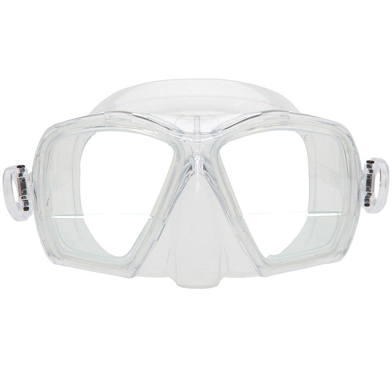 Open Box XS Scuba Gauge Reader Down View Design Scuba Dive Mask - Clear - DIPNDIVE