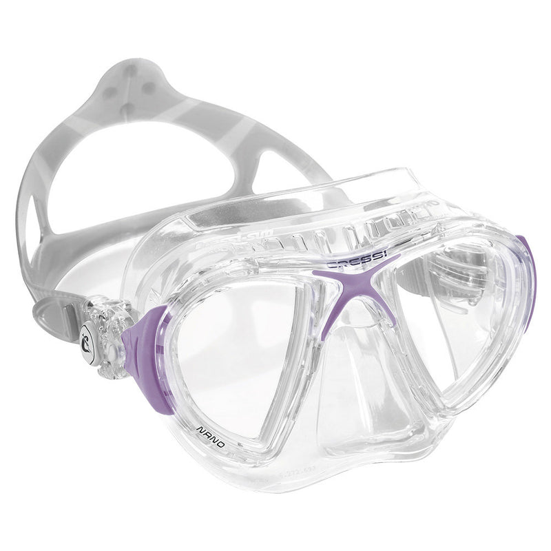 Used Cressi Nano Scuba Dive Mask - Clear / Lilac - DIPNDIVE