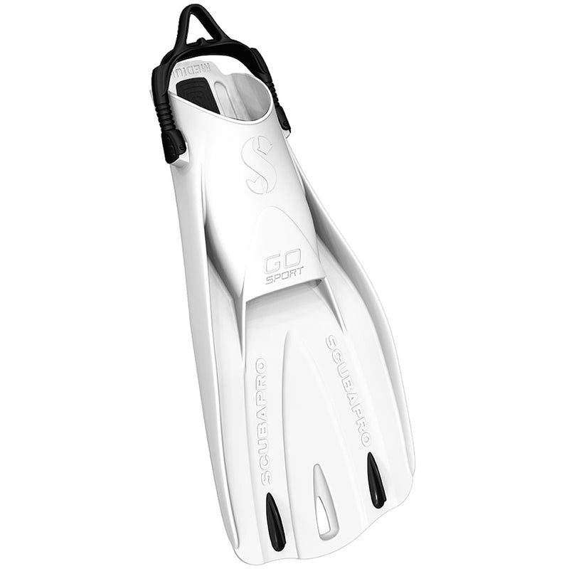 Used ScubaPro GO Sport Dive Fins, White, Size: Medium / US M:9-10 - W:10-11 - DIPNDIVE
