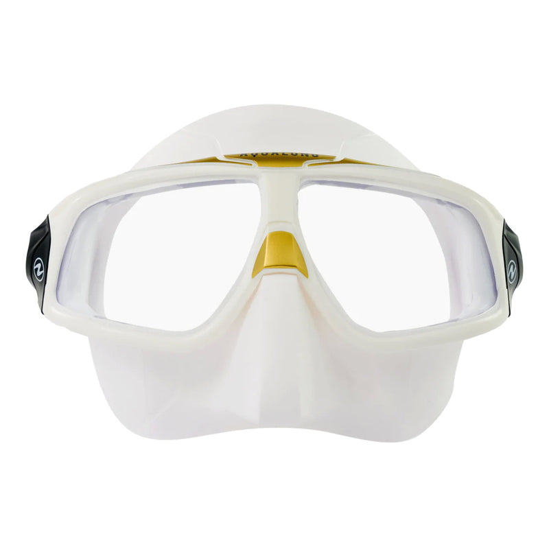 Used Aqua Lung Sphera X Scuba Freediving Mask - White/Gold - DIPNDIVE