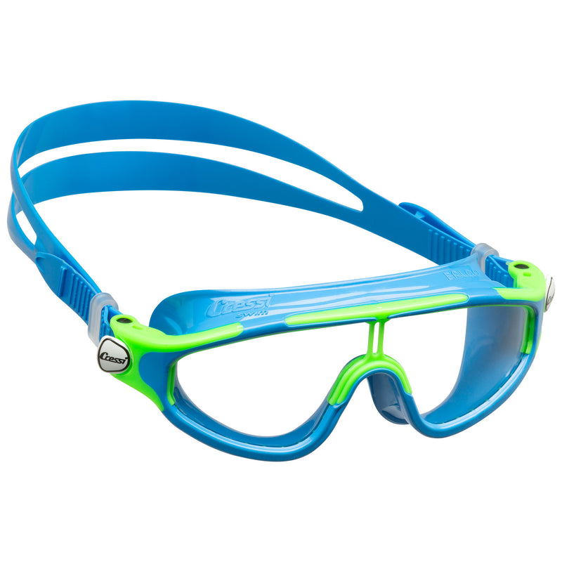 Used Cressi Baloo Swim Goggles - Light Blue / Lime - DIPNDIVE