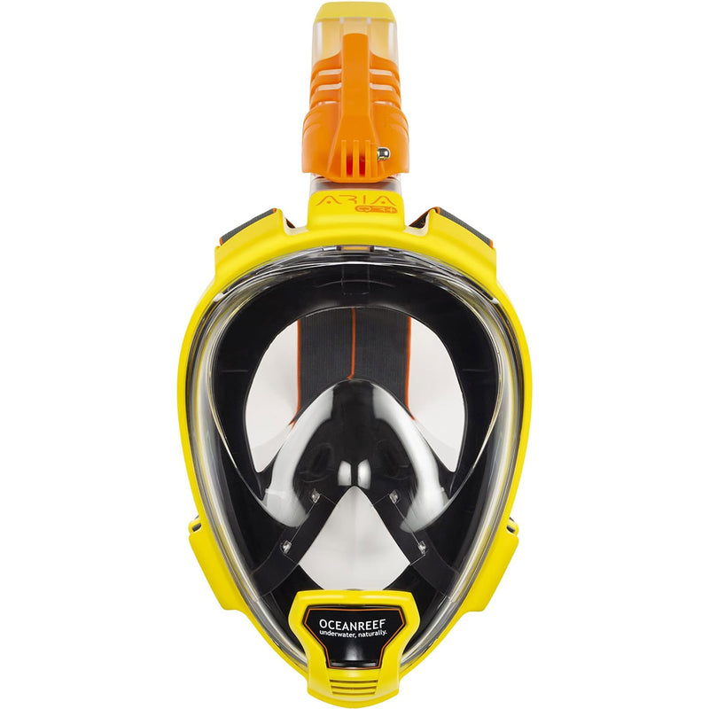 Open Box Ocean Reef ARIA QR+ Full Face Snorkeling Mask-Yellow-Medium/Large - DIPNDIVE