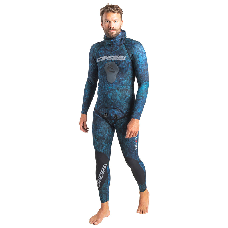 Open Box Cressi 2mm Man Tokugawa Nylon Two-Piece Wetsuit With Hood - Small - DIPNDIVE