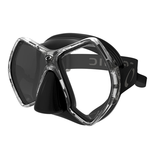 Open Box Oceanic Cyanea Ultra Scuba Mask - Black / Titanium - DIPNDIVE