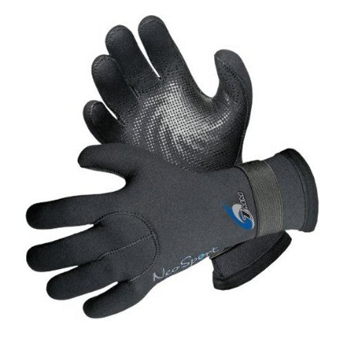 NeoSport 5mm 5 Finger Hook and Loop Dive Gloves - DIPNDIVE