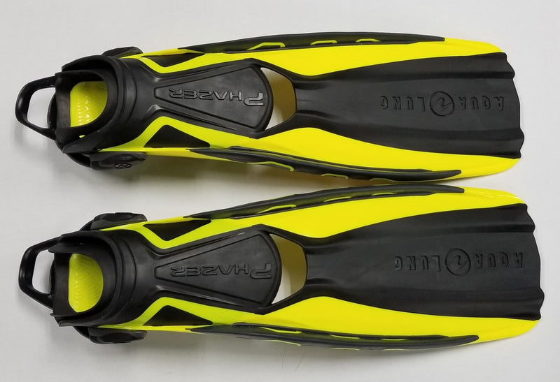 Used Aqua Lung Phazer Scuba Dive Fins - Yellow, Size - SM - DIPNDIVE