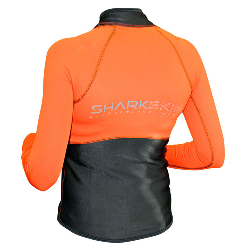 Used Sharkskin Womens Performance Wear Long Sleeve-Black / Orange-10 (AUS) / 04(US Size) - DIPNDIVE