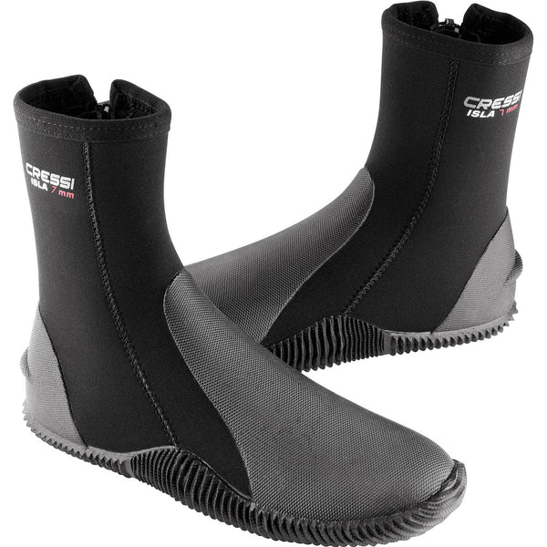 Used Cressi 7mm ISLA With Soles Boots, Black/Black, Size: 6 - DIPNDIVE