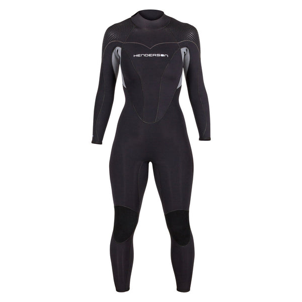 Used Henderson 5mm Women's Thermoprene Pro Back Zip Wetsuit, Black / Black, Size: 16 - DIPNDIVE