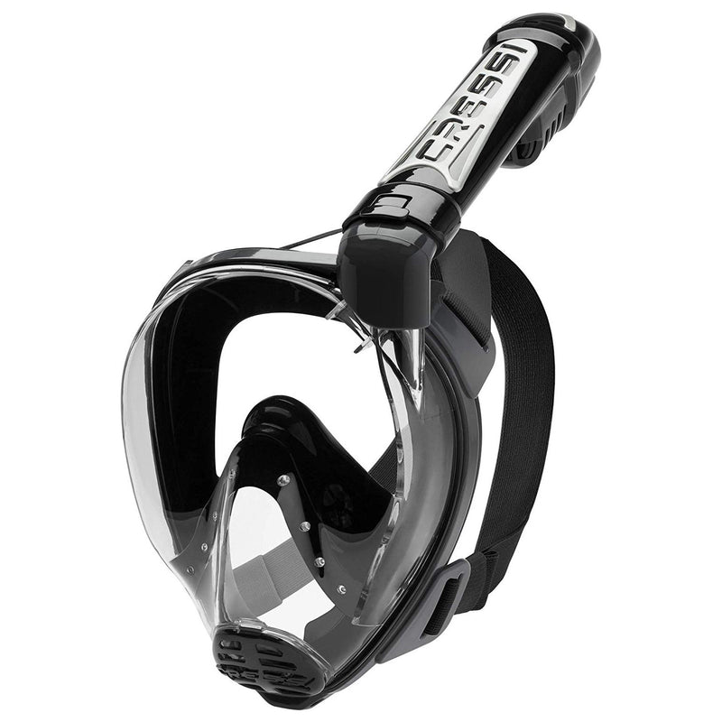 Open Box Cressi Duke Dry Full Face Mask, Black/Black, Size: Medium/Large - DIPNDIVE