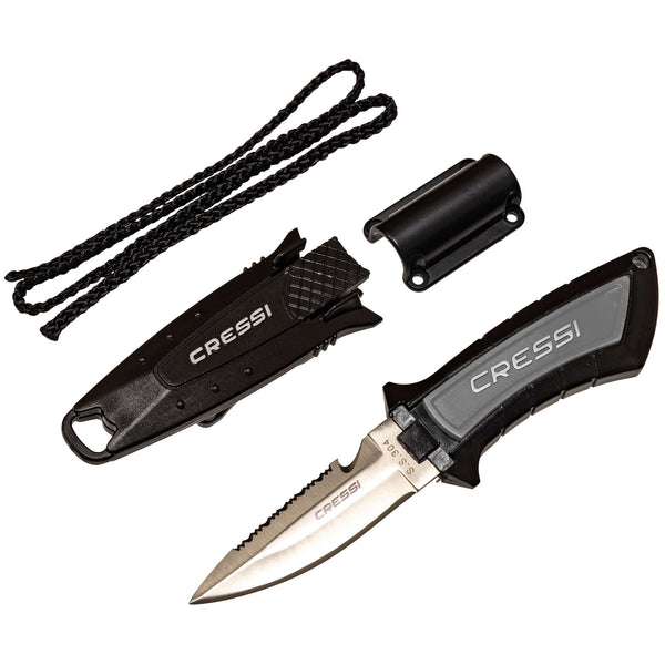 Open Box Cressi Lima Stainless Steel Scuba Dive Knife-Grey - DIPNDIVE