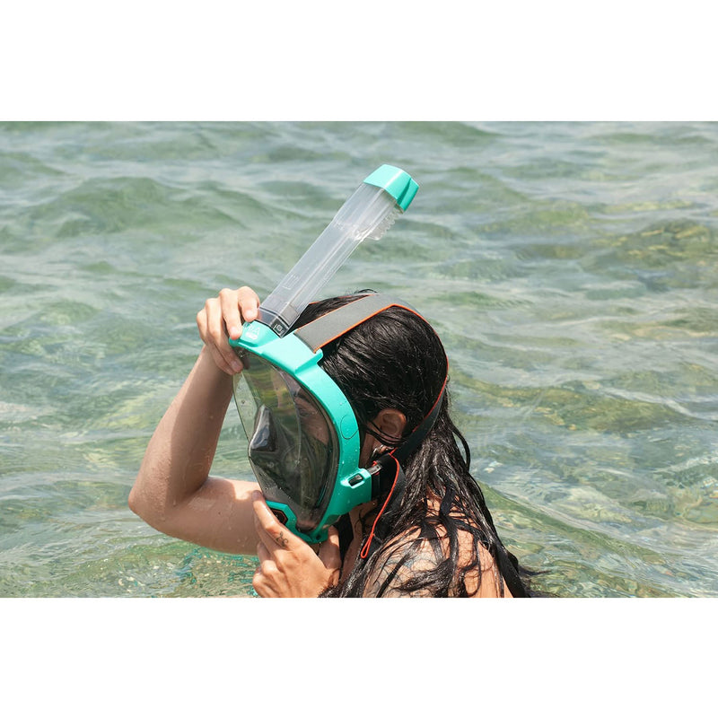 Open Box Ocean Reef ARIA QR+ Full Face Snorkeling Mask - Teal - Small/Medium - DIPNDIVE