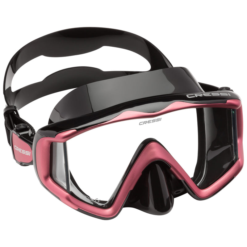 Used Cressi Liberty Triside SPE Dive Mask - Black/Pink - DIPNDIVE