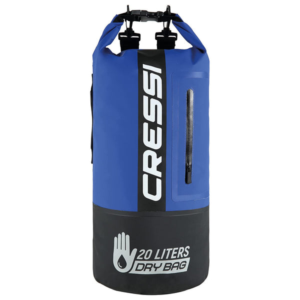 Open Box Cressi Premium Dry Bag - Black/Blue - 20 LT - DIPNDIVE