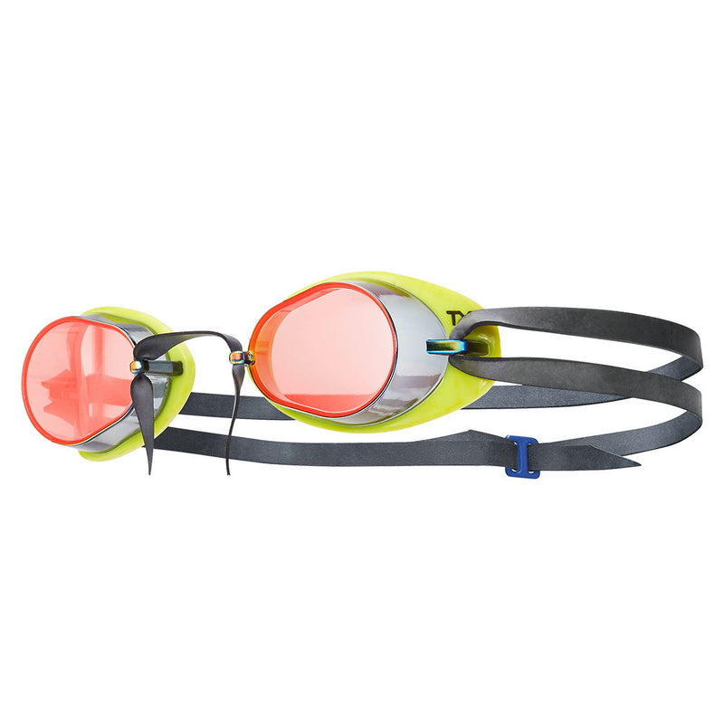 Open Box TYR Socket Rockets 2.0 Mirrored Adult Goggles-Red/Yellow - DIPNDIVE