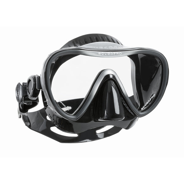 Open Box ScubaPro Synergy 2 TruFit Scuba Dive Mask, Black / Silver - DIPNDIVE