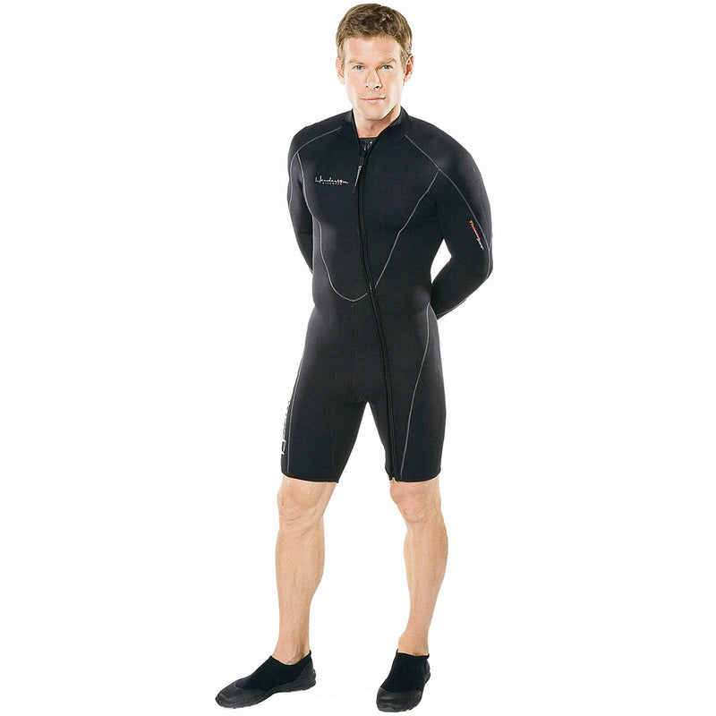 Used Henderson Man Thermoprene Long Sleeve 3mm Shorty / Jacket (Front Zip) Scuba Diving Wetsuit - Small - DIPNDIVE