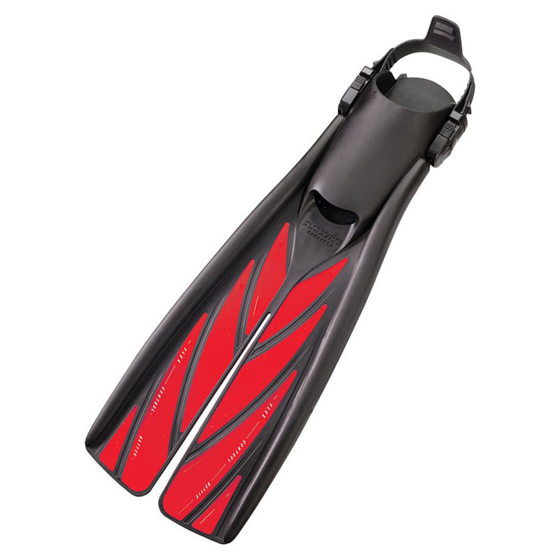 Used Atomic Aquatics Open Heel Split Fins High Resilience Compound -Red-XLG (11.5-13) - DIPNDIVE