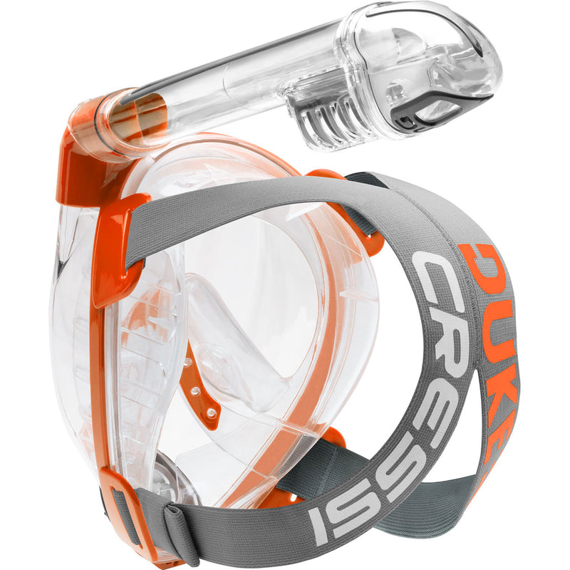 Used Cressi Duke Dry Full Face Mask-Clear / Orange Medium / Large - DIPNDIVE