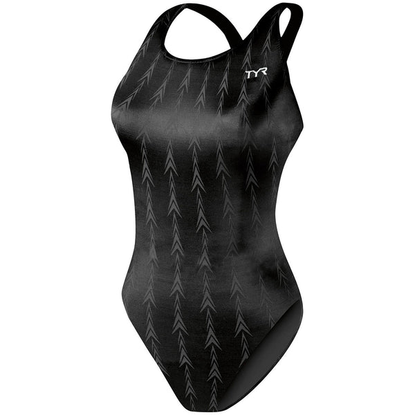 Used TYR Women's Fusion 2 Aerofit Swimsuit-Black-20 - DIPNDIVE