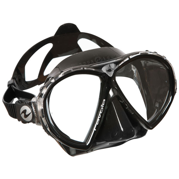 Used Aqua Lung Favola Double Lens Dive Mask - Black Silicone/Black - DIPNDIVE