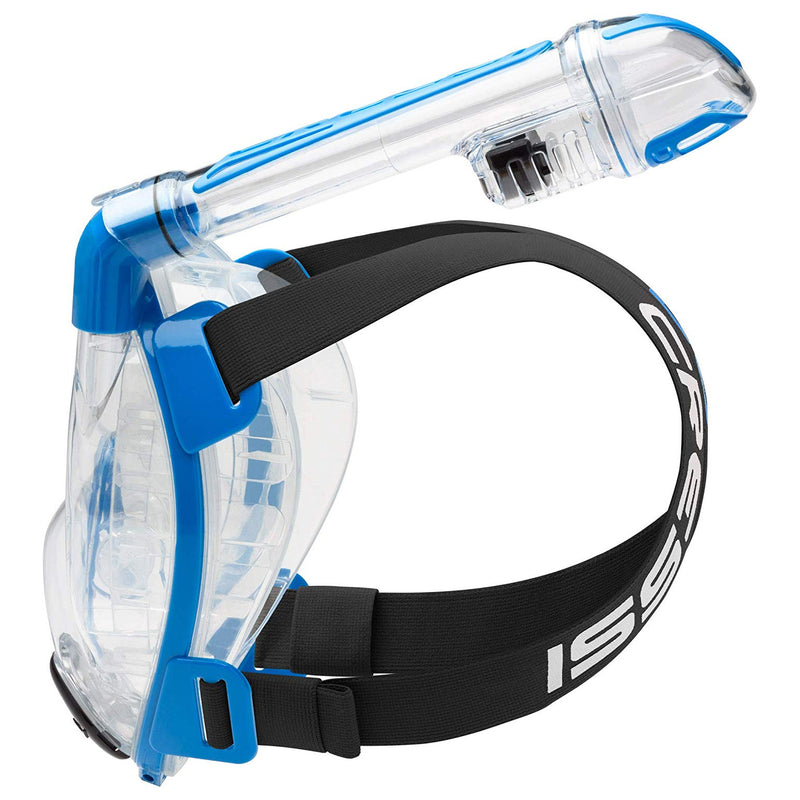 Open Box Cressi Duke Dry Full Face Mask, Clear/Blue, Size: Medium/Large - DIPNDIVE