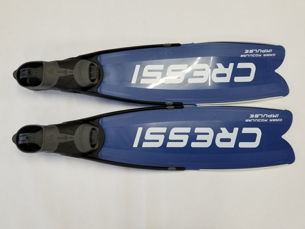 Used Cressi Gara Modular Impulse Fins for Freediving - Blue Metal, Size: 40/41 - DIPNDIVE