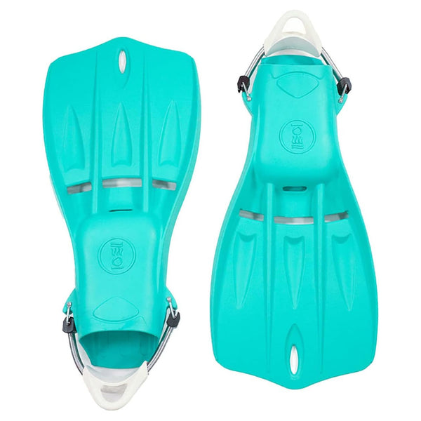 Used Fourth Element Tech Scuba Diving Fins - Aqua - Medium - DIPNDIVE