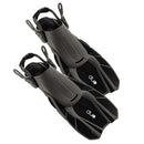 Open Box Ocean Reef DUO Open Heel Scuba Diving Fins-Black-Large/X-Large US:9-13 EU: 43-48 - DIPNDIVE