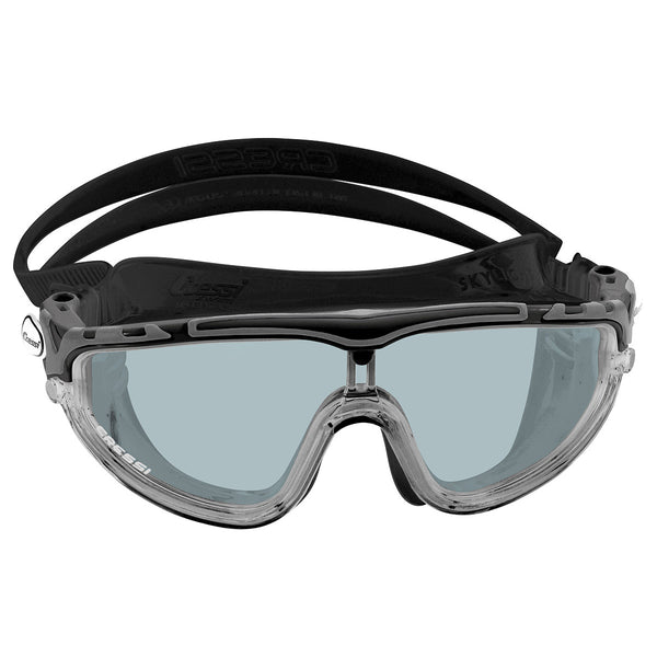 Swimming Mask with Prescription Lenses - Black with Black Silicone & Tinted  Lens