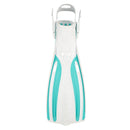 Open Box Oceanic Viper 2 Open Heel Scuba Dive Fins, White/Aqua, Size: Regular - DIPNDIVE