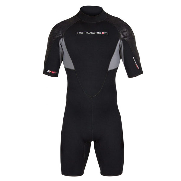 Used Henderson 3mm Mens Thermoprene Pro Back Zip Shorty Wetsuit - Black - XX-Large - DIPNDIVE