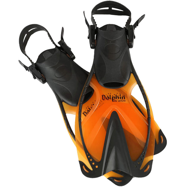 Open Box ScubaMax FN-308 Junior Kids Dolphin Fins - Black / Orange - Large / XLarge US:1-4 - DIPNDIVE