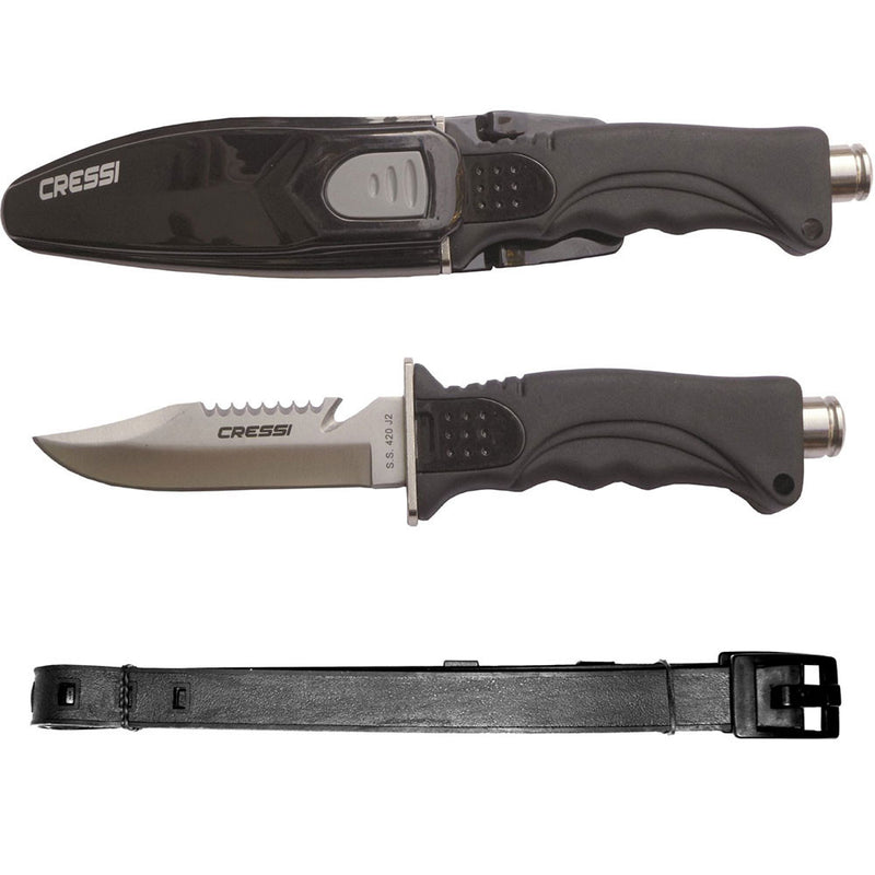 Used Cressi Skorpion Dive Knife-Black - DIPNDIVE