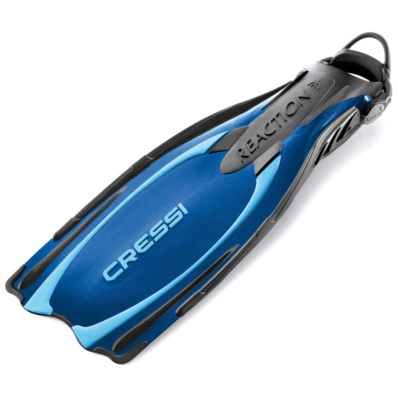 Open Box Cressi Reaction EBS Open Heel Dive Fins - Blue / Azure, Size: X-Small/Small - DIPNDIVE